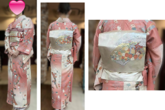 お母様から譲り受けた小物のお着物を着て